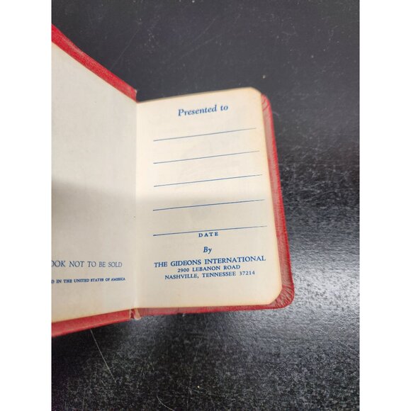 1974 Gideons International New Testament Psalms & Proverbs Red Cover Pockt Bible - Picture 3 of 10